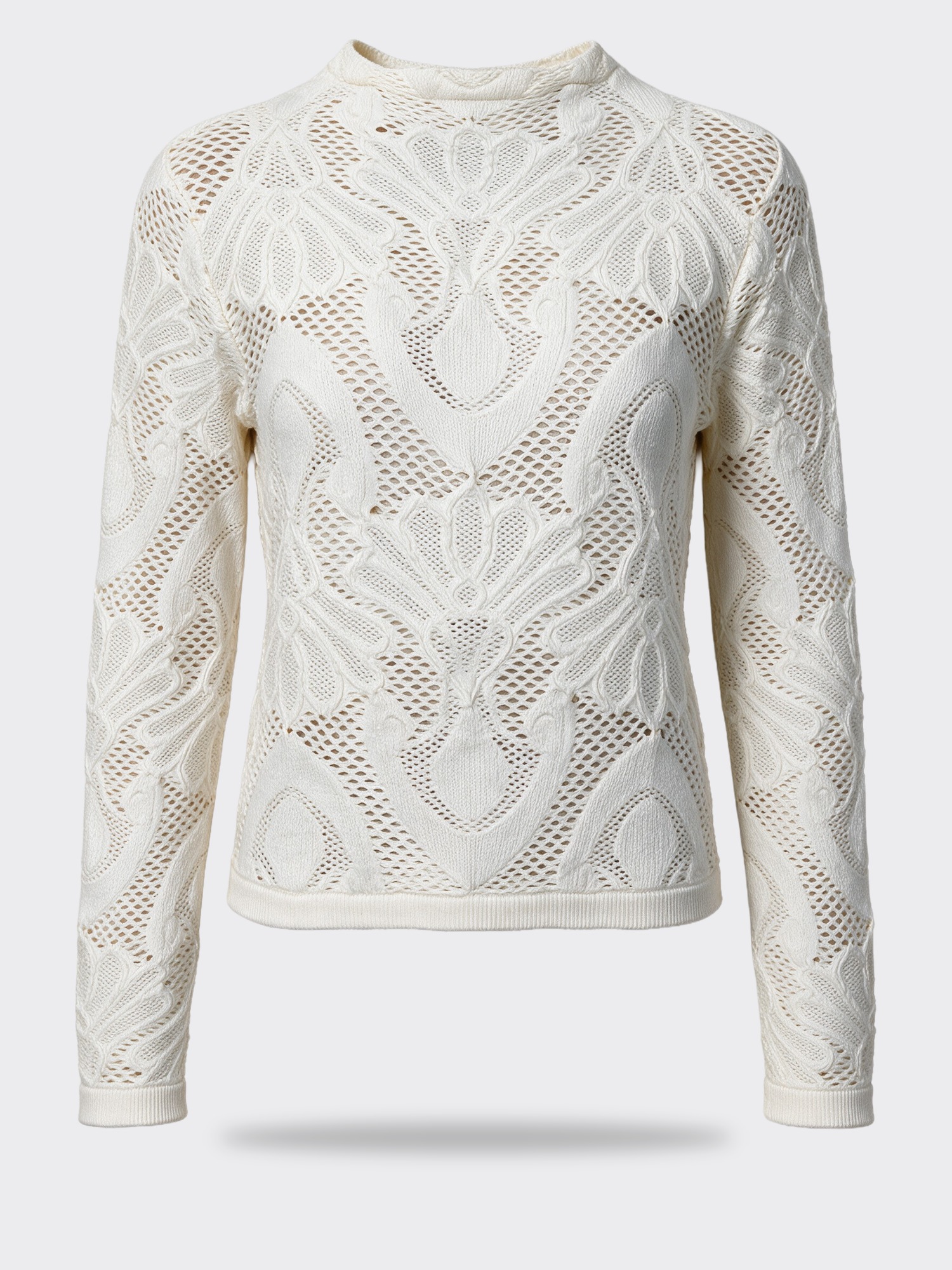 By Together Jacquard Mock Neck LS Top