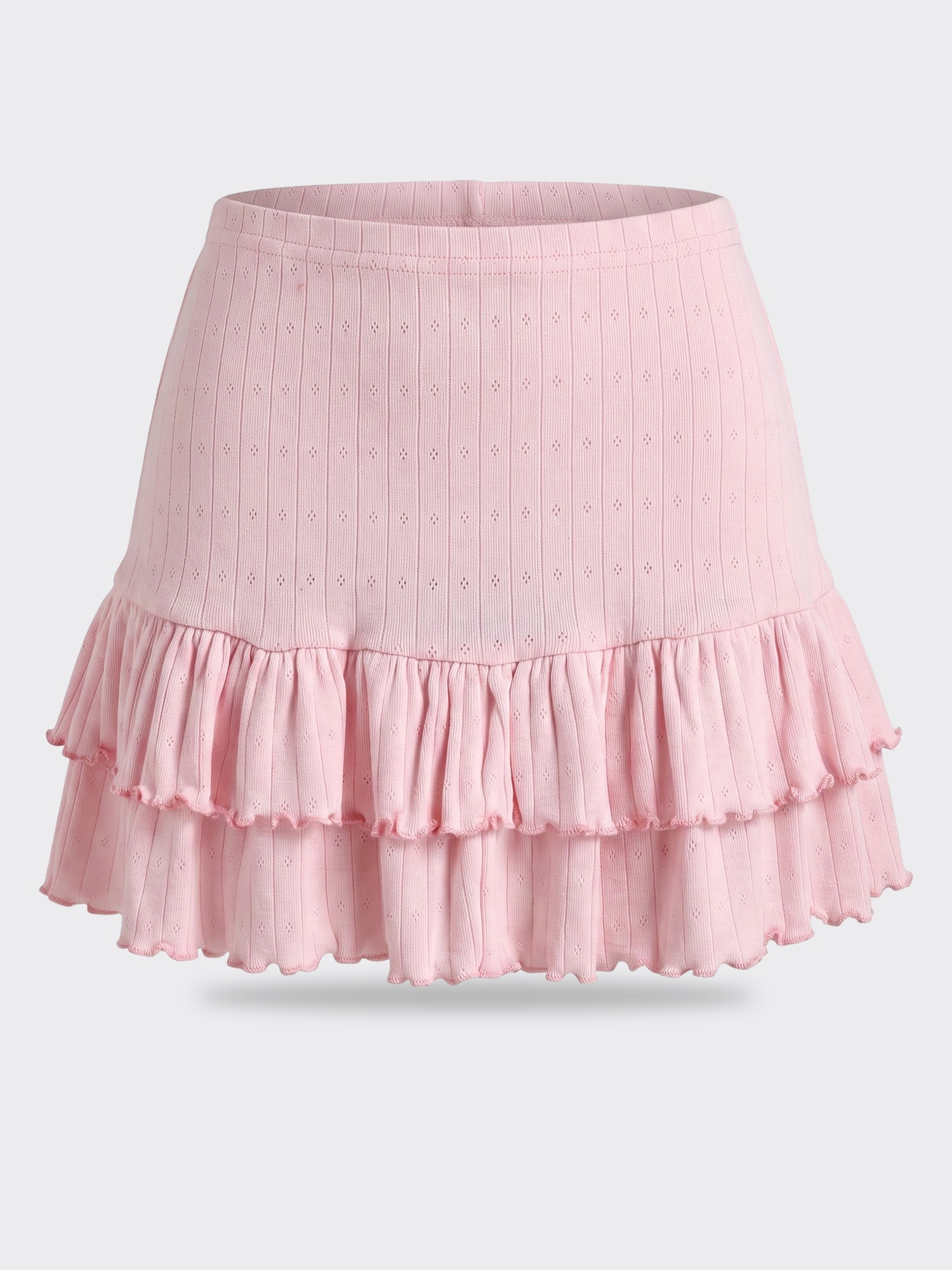 Cheryl Pointelle Ruffle Skirt