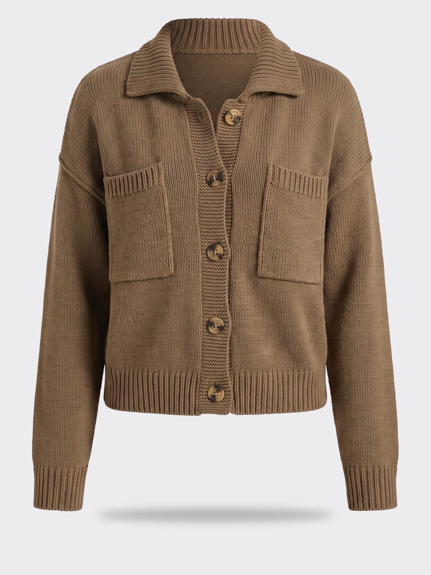 Dipped High Neck Cardigan