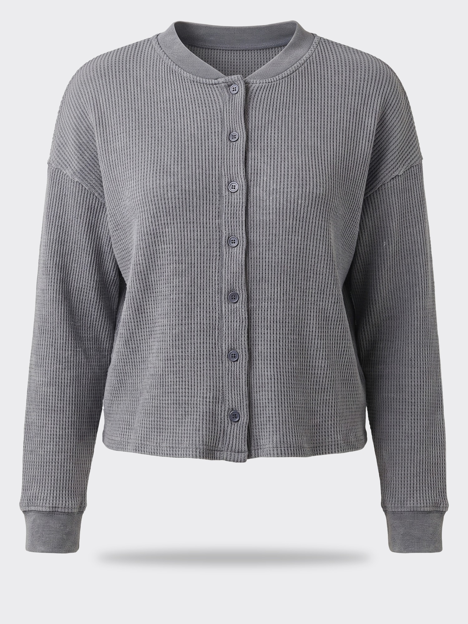 Double Zero Thermal Button Down Crop LS Tee