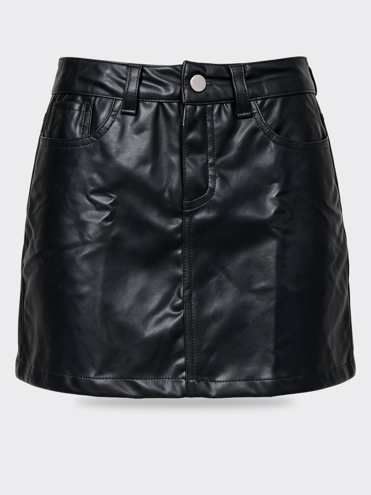 Flowers By Zoe Pleather Straight Skirt