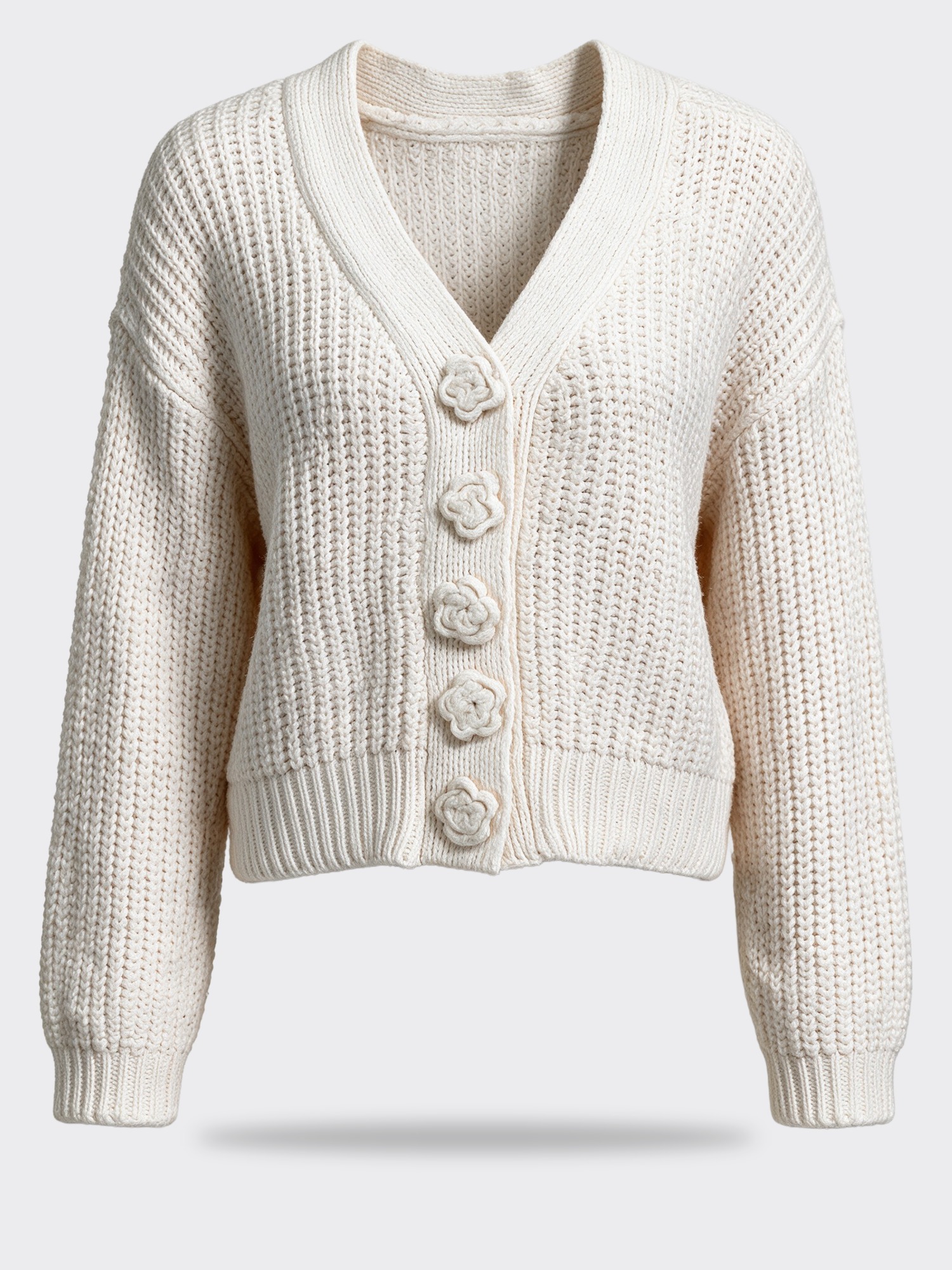 POL Rose Button Sweater